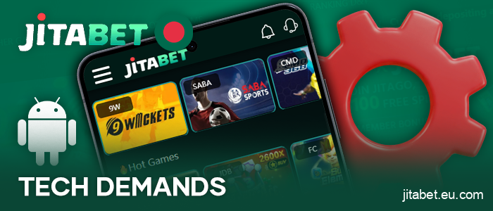 Technical requirements for Android for the JitaBet application