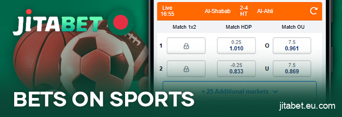 Place bets on sports matches through the JitaBet Bangladesh app