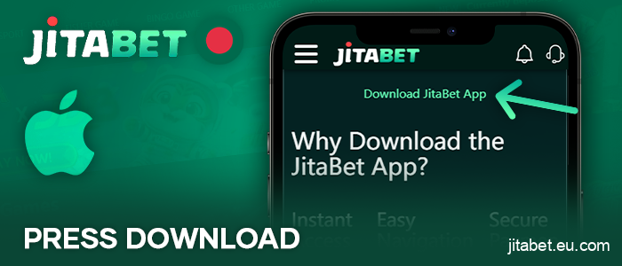 Tap the button to download the JitaBet app to your iOS device