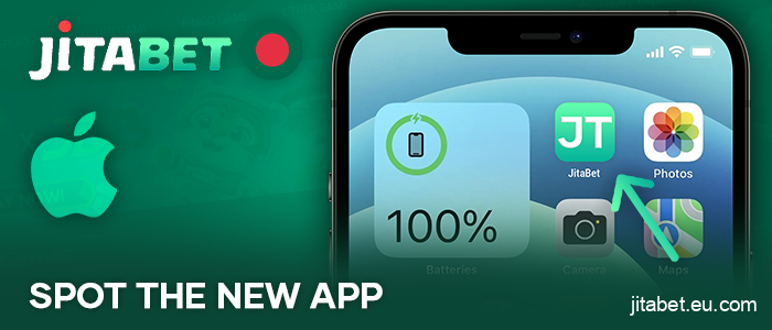 Find the installed application on the iPhone homescreen