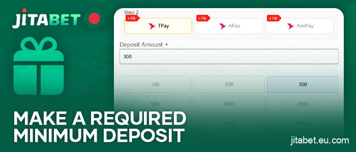 Make the deposit at Jitabet Casino to activate the bonus