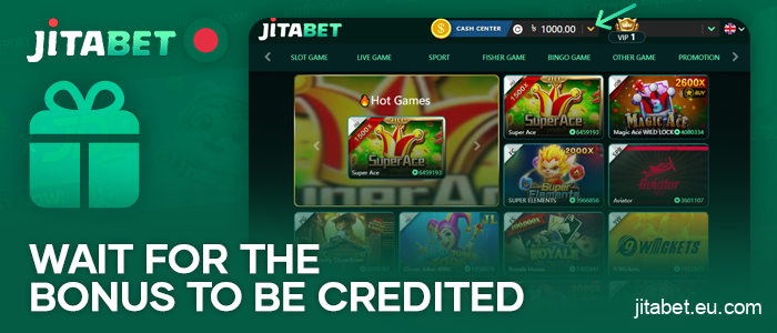 Get a bonus on your Jitabet casino player account