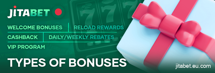 Types of bonuses for Jitabet players from Bangladesh