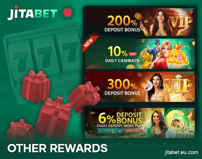 Available bonuses for playing casino games on the JitaBet website