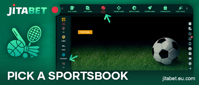 Select a sportsbook on the JitaBet Bangladesh website