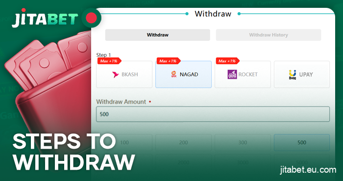 Instructions for withdrawing winnings from JitaBet for Bangladeshi users