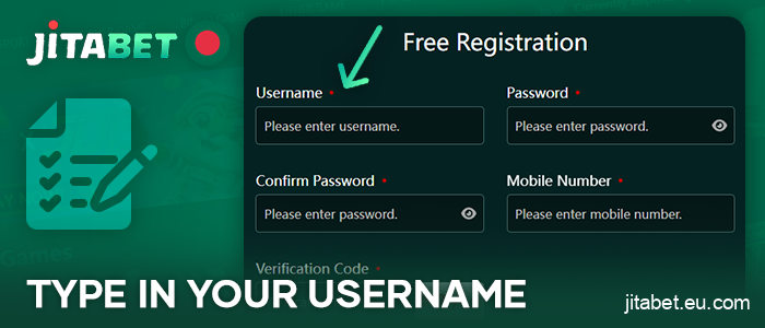 Enter your nickname to register at Jitabet Bangladesh